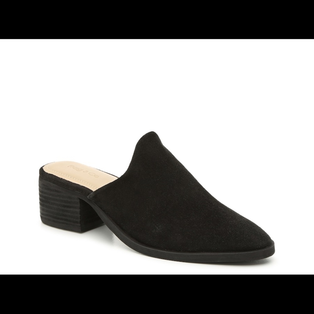 Rag & Co Suede Black Mules